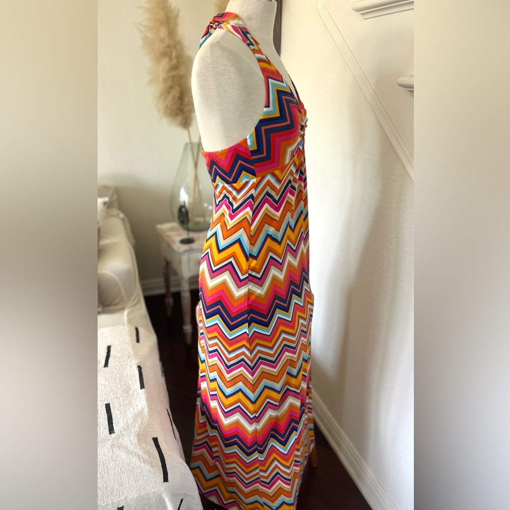 Trina Turk Multicolor Chevron Pattern Halter Maxi… - image 6